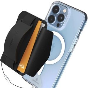 3 in 1 Magnetic Card Holder, Sinjimoru Magnetic Wallet for MagSafe - Black